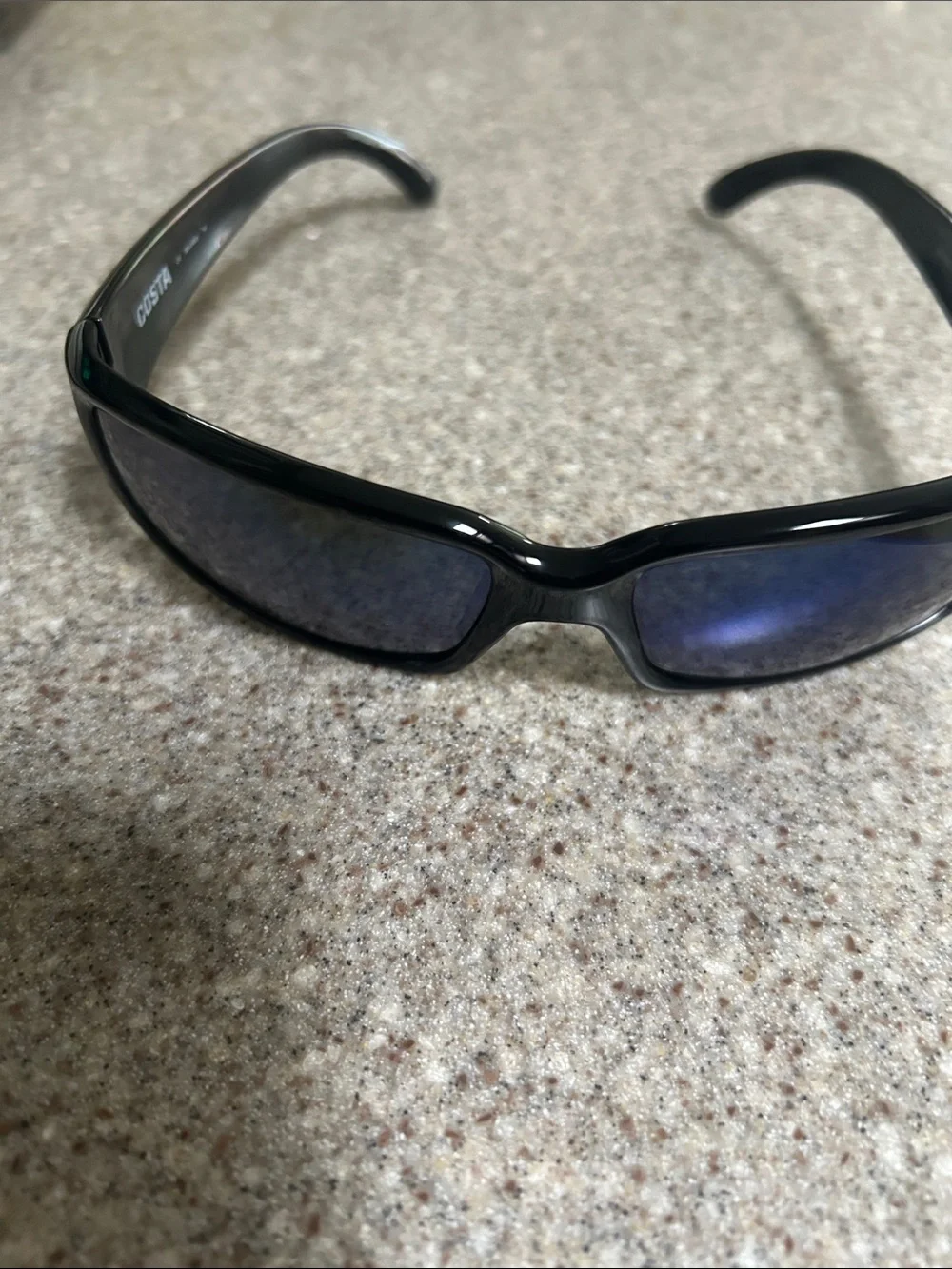 Costa Black Frame unisex Sunglasses with Blue Lenses
